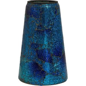 Sunnydaze Glass Gazing Ball Stand for Gazing Globes – Outdoor Mosaic Sphere Holder & Pedestal for Backyard or Patio Decoration – Iridescent Purple(Deep Ocean Swirl)