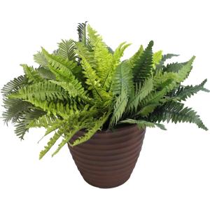 Sunnydaze Ribbed 13″ Outdoor Plant Pot – Polyresin Double-Walled Planter for Indoor or Outdoor Use – Rust – Set of 2(13 in)