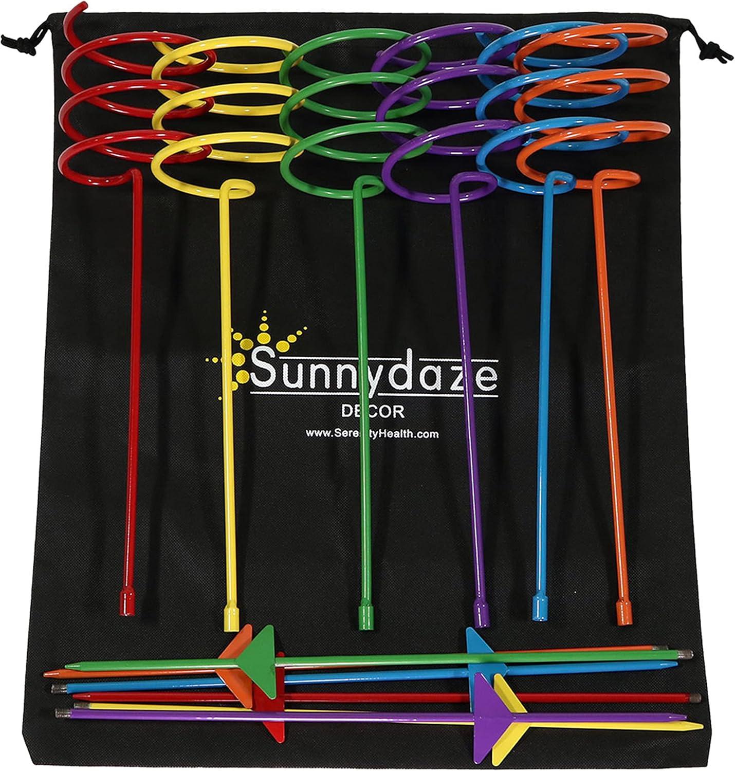 image:imageSunnydaze Outdoor Cup Holders for Yard HeavyDuty Outdoor Drink Holder Stakes Set of 36 Patriotic Red White and BlueRainbow