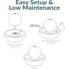 Sunnydaze Tabletop Ceramic Tabletop Fountain with Orb – Relaxing Indoor Fountain for Meditation – for Office, Bedroom, or Living Room – White – Set of 4(Teal)