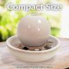 Sunnydaze Tabletop Ceramic Tabletop Fountain with Orb – Relaxing Indoor Fountain for Meditation – for Office, Bedroom, or Living Room – White – Set of 4(White)