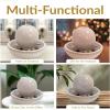 Sunnydaze Tabletop Ceramic Tabletop Fountain with Orb – Relaxing Indoor Fountain for Meditation – for Office, Bedroom, or Living Room – White – Set of 4(White)
