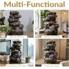 Sunnydaze Tabletop Water Fountain – 15-Inch 6-Tier Relaxing Indoor Desktop Water Fountain with LED Lights – Office, Bedroom, Living Room