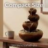 Sunnydaze Tiered Vessels Ceramic Tabletop Water Fountain – Relaxing Indoor Fountain for Office, Bedroom, or Living Room – Brown(Brown)