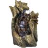 Sunnydaze Tabletop Water Fountain – 14 Inch Relaxing Indoor Desktop Water Fountain – Cascading Caves with LED Lights – Office, Bedroom, Living Room