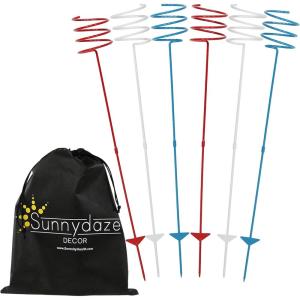 Sunnydaze Outdoor Cup Holders for Yard – Heavy-Duty Outdoor Drink Holder Stakes – Set of 36 – Patriotic Red, White, and Blue(Patriotic)