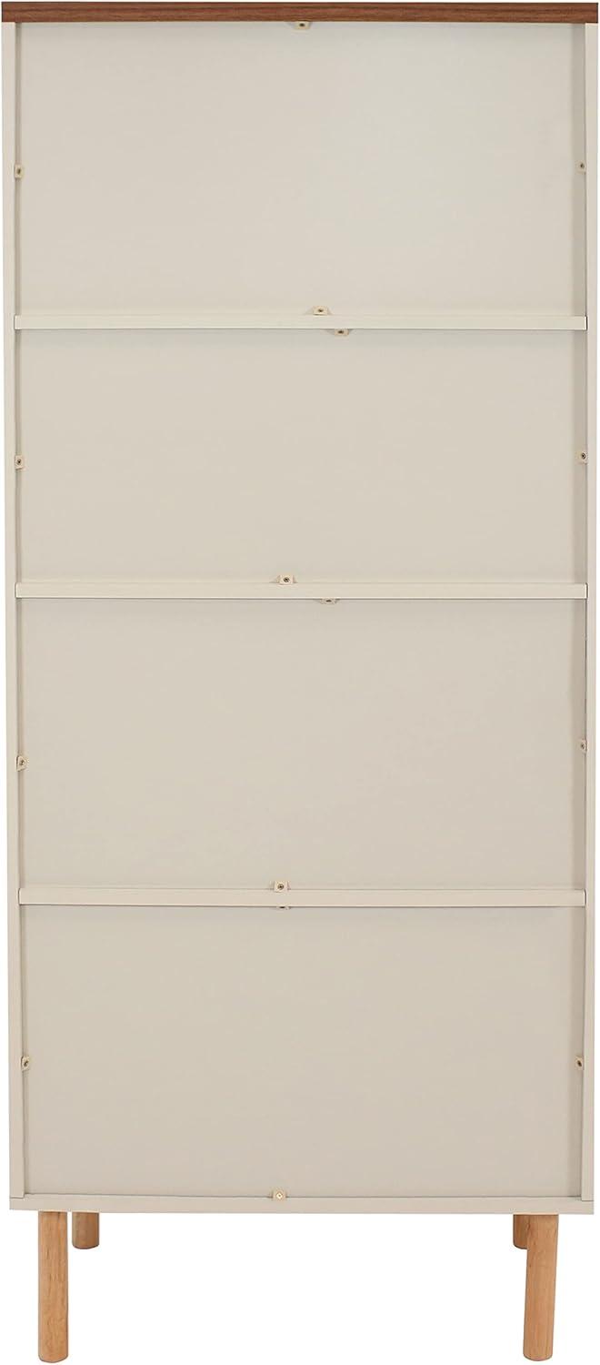 image:imageSunnydaze 5Shelf MidCentury Modern Bookshelf with Storage Cabinet for Living Room Bedroom Office or Dining Room Latte