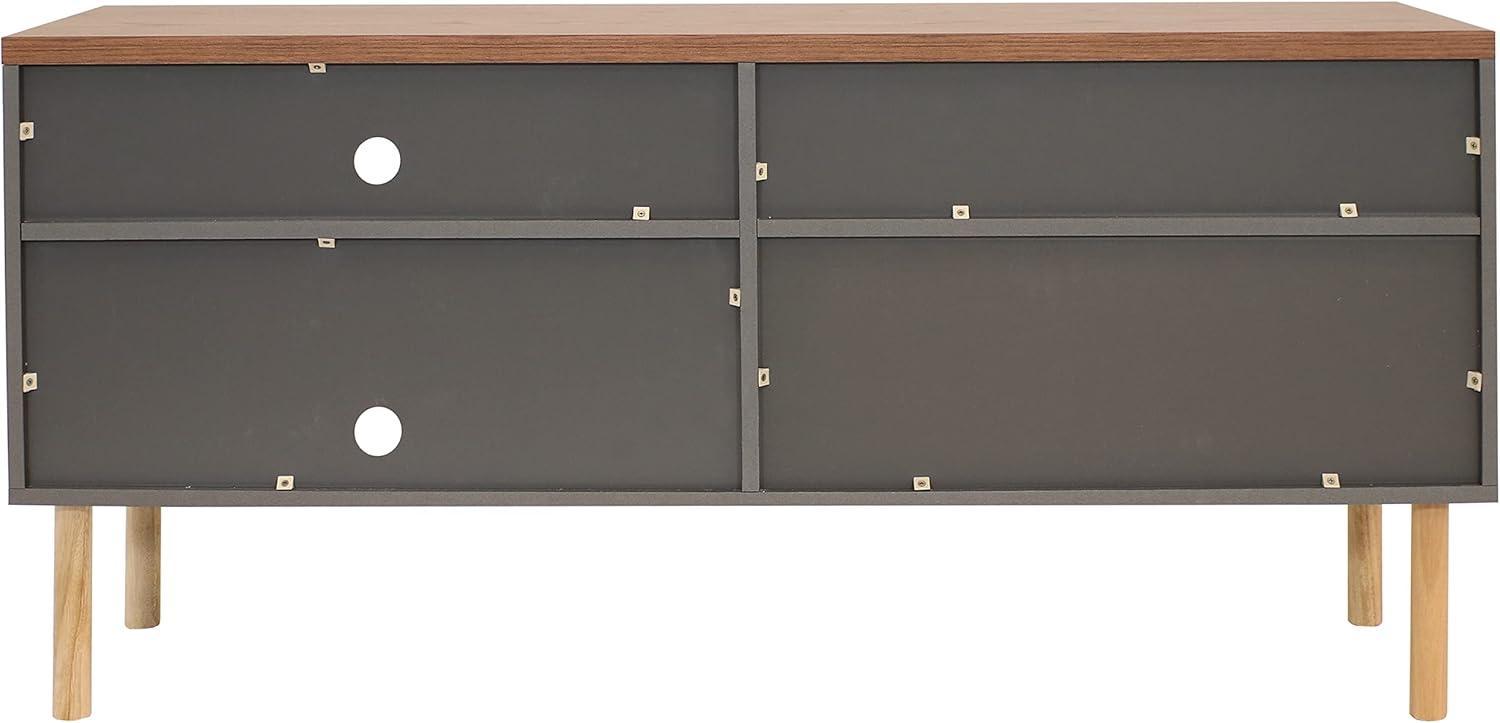 image:imageSunnydaze MidCentury Modern TV Stand for 55Inch TV Living Room Entertainment Center with Storage Media Console Cabinet with Shelves GrayGrey