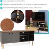 Sunnydaze Mid-Century Modern TV Stand for 55-Inch TV – Living Room Entertainment Center with Storage – Media Console Cabinet with Shelves – Gray(Grey)