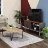 Sunnydaze Mid-Century Modern TV Stand for 55-Inch TV – Living Room Entertainment Center with Storage – Media Console Cabinet with Shelves – Gray(Grey)