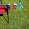 Sunnydaze Outdoor Cup Holders for Yard – Heavy-Duty Outdoor Drink Holder Stakes – Set of 6 – Patriotic Red, White, and Blue(Patriotic)