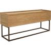 Sunnydaze 54.75-Inch Wide Industrial Console Table with Pull-Down Front Panel and 2 Inner Compartments – Brown