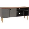 Sunnydaze Mid-Century Modern TV Stand for 55-Inch TV – Living Room Entertainment Center with Storage – Media Console Cabinet with Shelves – Gray(Grey)