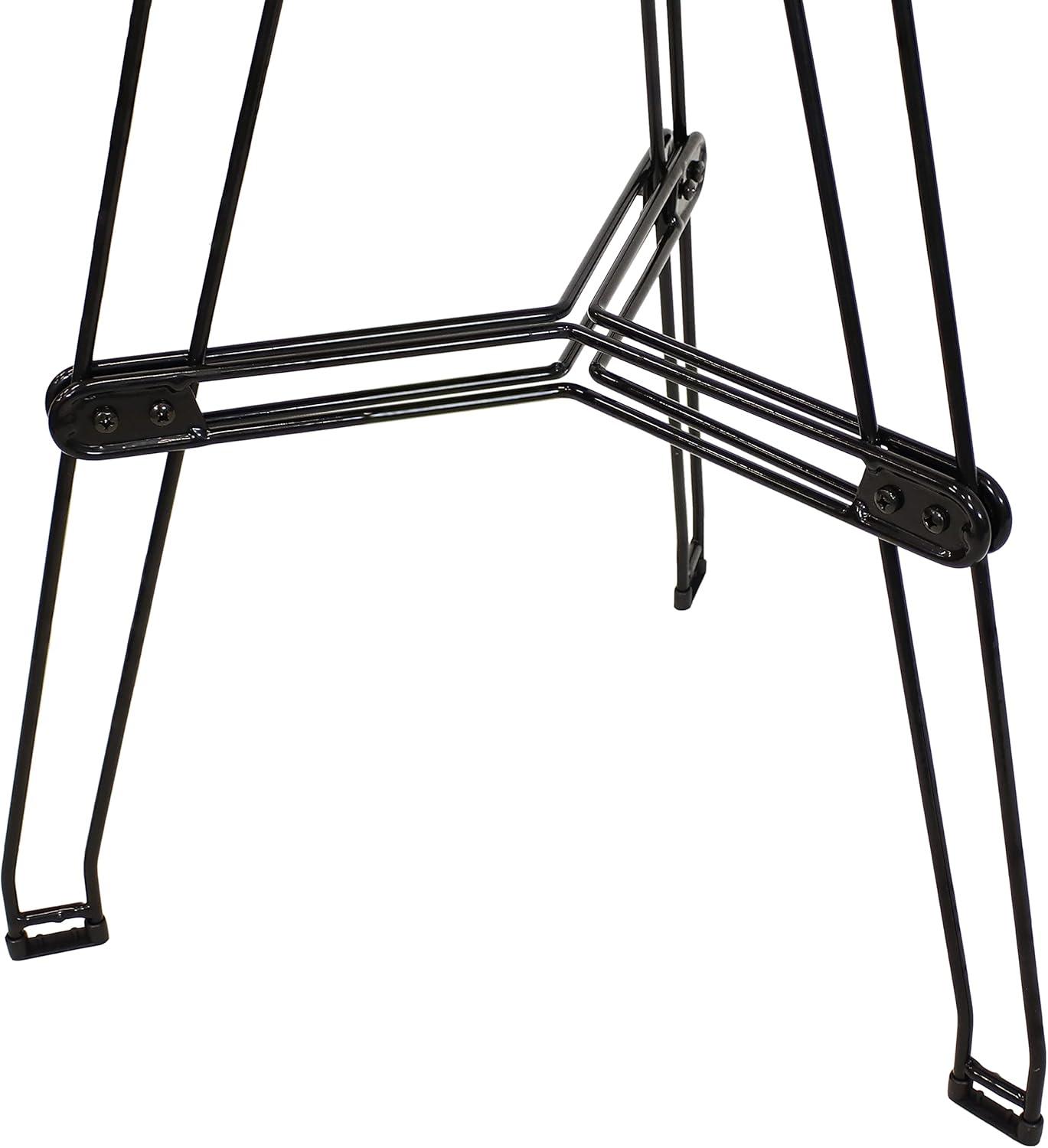 image:imageSunnydaze 4225Inch H Indoor Steel Wire Bar Table with Faux Woodgrain Tabletop Brown