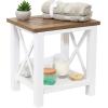 Sunnydaze 17” Freestanding Shower Caddy – Water-Resistant Shower Bench – Bathroom Bench with Storage Shelf and Leveling Feet