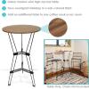 Sunnydaze 42.25-Inch H Indoor Steel Wire Bar Table with Faux Woodgrain Tabletop – Brown