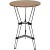 Sunnydaze 42.25-Inch H Indoor Steel Wire Bar Table with Faux Woodgrain Tabletop – Brown