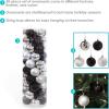 Sunnydaze Modern Holiday 300ct Christmas Ornament Balls – 5 Styles of Shatterproof Christmas Decorations for Tree(Black)
